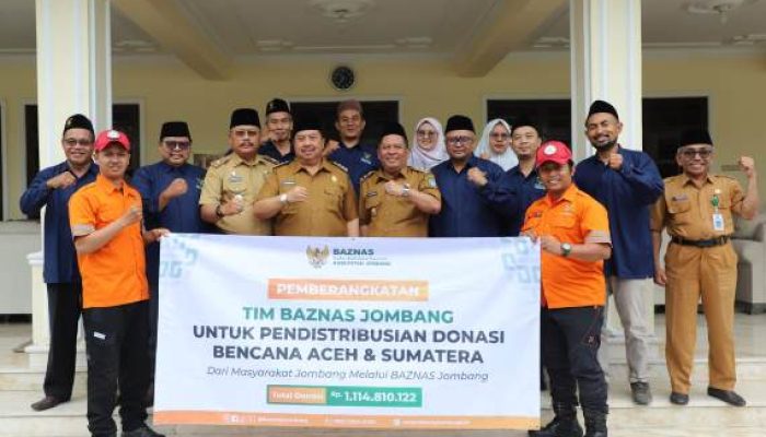 Bupati Warsubi Lepas Tim BAZNAS Jombang Salurkan Bantuan Kemanusiaan ke Sumatera dan Aceh