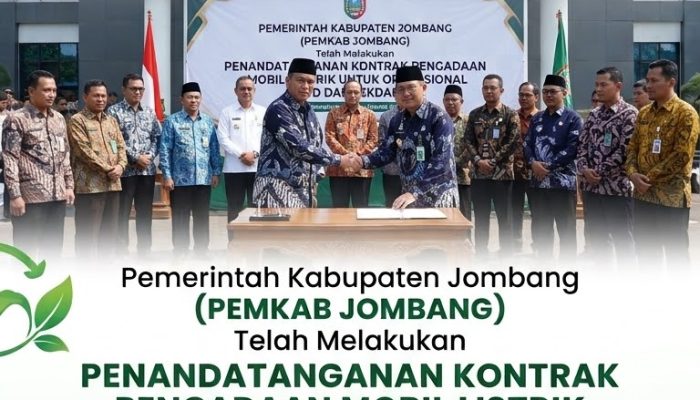 Pemkab Jombang Teken Kontrak Pembelian 9 Mobil Listrik Dengan Nilai Total 3.25M, Ketua SJN Beri Kajian